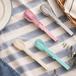 MissNOROO Portable Chopsticks Set Oval Plastic Minimalist Design Travel Cutlery <b>Kit</b> 4 Colors Included - Product Image 1
