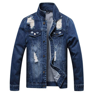 Men's <b>Denim</b> <b>Jacket</b> 100% Cotton Solid Color Turn-down Collar Casual Winter Hip Hop Regular Fit Covered Button Closure Breathable - Product Image 1