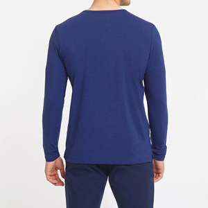 T-shirt à manches longues pour homme, dernière collection, 100 % coton, coupe ample, haute qualité, tissu épais, lavable. - Product Image 2