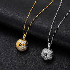Colgante de Balón de Fútbol Brillante, Colgante Redondo para Amantes del Fútbol, Colgante Deportivo con Cadena, Joyería Unisex, Regalo - Product Image 4