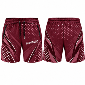 Pantalones Cortos de Fútbol Profesionales Personalizados Color Borgoña para Hombre, 100% Poliéster Sublimado, Ropa Deportiva Transpirable - Product Image 1