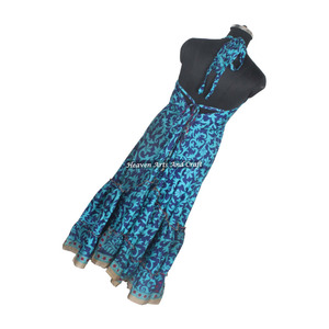 Nuevo Vestido Elegante Bohemio Vintage de Tela de Sari de Seda con Estampado a Color, Top Ventas, Vestido Largo Informal para Mujer, para Fiestas y Eventos Nocturnos, para Adultos - Product Image 5
