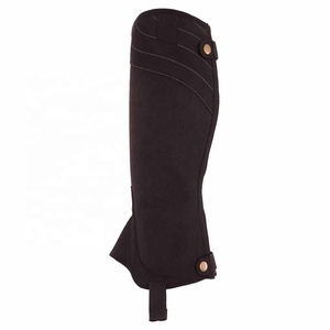 OEM Custom Genuine Leather Case Horse Riding <b>Half</b> <b>Chaps</b> Professional Cowhide Equestrian Leg Armor Gaiters Bags LHC-0037 - Product Image 1
