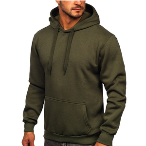 Sweat à capuche unisexe vert olive surdimensionné à carreaux avec fermeture éclair et logo sur le devant, en molleton décontracté pour l'hiver, 100 % coton peigné doublé et respirant - Product Image 4