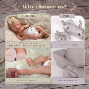 Poupées reborn en silicone intégral Babeside RTS Aurora de 16 pouces, bébé fille endormie, poupée en silicone platine, livraison rapide - Product Image 4