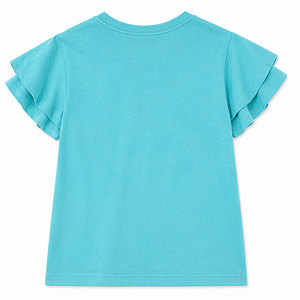 T-shirt en tricot à manches courtes et col rond pour filles, qualité supérieure, coton, fabrication OEM, vente en gros, logo personnalisé disponible - Product Image 2