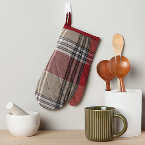 Gants de four en coton biologique de luxe, teints en fil, à carreaux, aux couleurs magnifiques, de qualité supérieure - Product Image 1