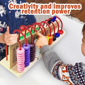 Abacus en bois double face FunBlast avec étagère de calcul, jouet éducatif précoce pour l'addition et la soustraction - Product Image 4