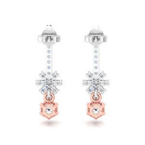 Aries Jewel Minimalist Design Round Cut Lab Grown Diamond 14K Solid Gold <b>Earring</b> <b>Tops</b> for Gift Party & Anniversary - Product Image 4