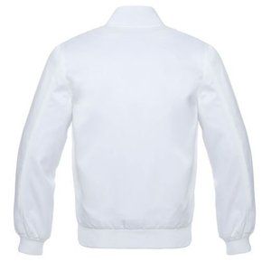 Wholesale High Quality Blank <b>White</b> Satin Varsity <b>Jacket</b> <b>Men</b> Custom Plain Snap Button Letterman <b>Jacket</b> - Product Image 1
