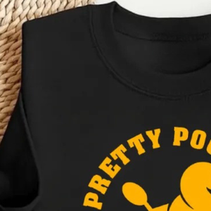 Sweat-shirt à imprimé graphique pour femmes PRETTY POODLES, noir, col rond, décontracté, tendance, streetwear, vêtements personnalisés - Product Image 4