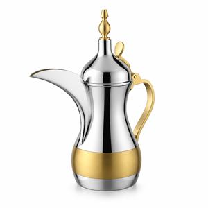 Style Metal Dallah <b>Tea</b> Pot With Gold Accents - Product Image 5