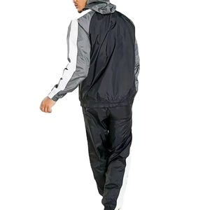 Conjunto de 2 piezas cortavientos personalizado para hombre, traje deportivo con cremallera y bloques de color, nuevo y elegante. - Product Image 5