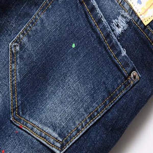 Jeans en denim pour hommes, coupe slim, droite, skinny, déchirés, délavés, décontractés, tendance, élégants, durables, de haute qualité, en gros - Product Image 5