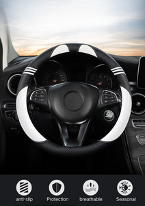 Cute Hello Kitty Universal fibra <span class=keywords><strong>de</strong></span> carbono púrpura Bling cubierta del <span class=keywords><strong>volante</strong></span> para coches - Product Image 6