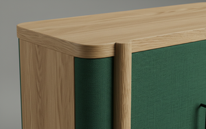 Aparador Moderno de 2 Puertas de Roble Macizo para Sala de Estar - Almacenamiento Ecológico y Resistente al Agua - Product Image 5