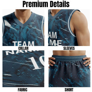 Tenues de basketball 100 % polyester en sergé, personnalisables avec appliqués imprimés, ensembles de vêtements d'équipe respirants, options grandes tailles, t-shirt - Product Image 6