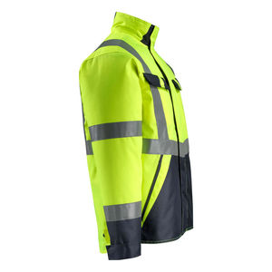 Breathable Comfortable High Visibility Protection Industrial Grade <b>Quilted</b> Safety Jacket Hooded Canvas Fabric - Product Image 4