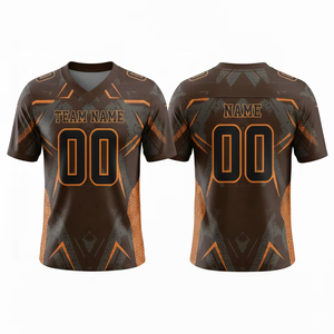 Maillots de football américain personnalisés sublimés à manches courtes, avec nom d'équipe personnalisé, vêtements de sport pour hommes - Product Image 6