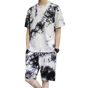 Conjunto de Dos Piezas de Verano para Hombre con Estampado Digital Personalizado al por Mayor – Camiseta y Pantalones Cortos de Poliéster Blanco Transpirable, Conjunto Casual - Product Image 3