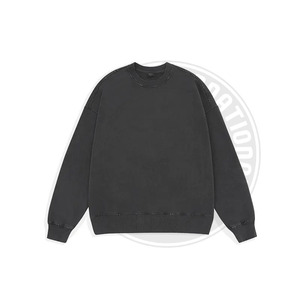 Sudadera de algodón grueso de cuello redondo, estilo holgado, para streetwear, suave, lisa, para jogging, de fabricante - Product Image 4