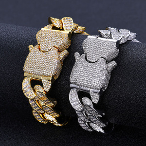 Bracelet cubain en argent 925 pour homme, léger, serti de diamants Moissanite, certifié, bijoux de luxe Hip Hop - Product Image 3