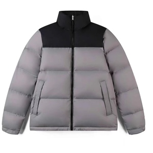<b>Pink</b> Color Blocking Puffer <b>Jacket</b> Stand Collar Windproof Down Filling Casual Zipper Closure Regular Fit Winter Wear - Product Image 4