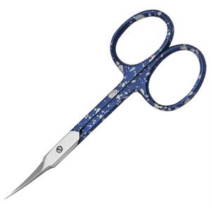 Manicure Scissors Stainless Steel Sharp Blade Blue Speckled Handle Round Hole Beauty <b>Tool</b> for <b>Nail</b> Care Adults - Product Image 2