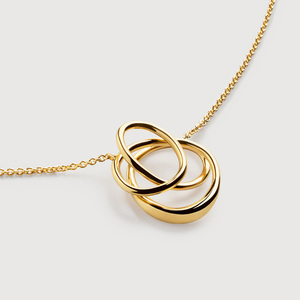 AN087 Collier pendentif triple cercle entrelacé en argent sterling 925 pour femme, design simple et créatif, cadeaux pour la Saint-Valentin et la fête des mères - Product Image 5