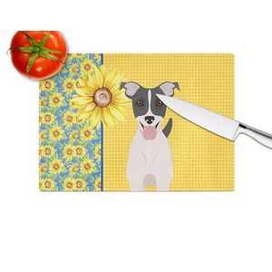 Tournesols d'été Planche à découper décorative en verre trempé Planche de service de cuisine de grande taille Jack Russell Terrier Plats Plats - Product Image 4