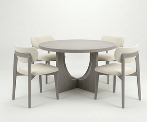 Mesa de Centro Moderna con 4 Sillas, Diseño Decorativo Duradero, Ligera, Fácil de Limpiar, 1 Año de Garantía, Madera de Caucho, Compacta para 4 Personas - Product Image 1