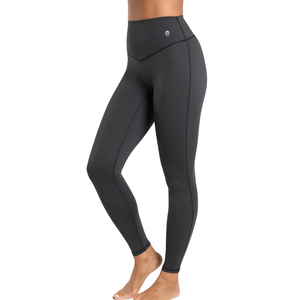 Women's High Waisted V Cut Waistband <b>Seamless</b> <b>Leggings</b> Charcoal Black Squat Proof Yoga Pants for Professional Gym and Sportswear - Product Image 3