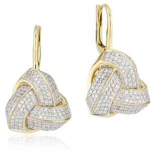 Pendientes de Aro de Diamantes de Oro Sólido de 18K de Lujo, Diseño Geométrico, Joyería para Uso Diario de Mujer - Product Image 1