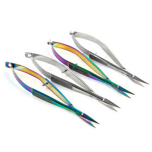 Premium Curved Sharp Tip Spring Manicure Scissors Custom Logo Precision Cuticle Trimming Stainless Steel Right-Handed Steel - Product Image 1