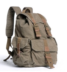 Sac à dos unisexe vintage en toile robuste avec doublure en coton biologique, poche intérieure zippée, grande taille, fermeture à cordon, poignée d'épaule - Product Image 4