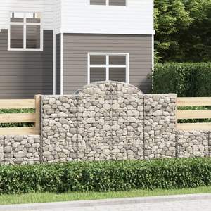 Lot de 6 grands paniers gabions en fer galvanisé argenté – Barrières acoustiques - Product Image 1