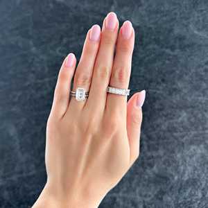 14K 18K Gold IGI 5 Ct Emerald Cut Lab Grown Diamond Engagement Rings Hidden Halo Solitaire Band Women Factory Price Wholesale - Product Image 4