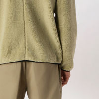 Veste zippée en polaire pour homme, couleur unie, panneau contrastant, extérieur doux et moelleux, pour l'hiver, vêtements décontractés