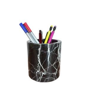 Natural Marble <b>Pen</b> Holder Black & <b>White</b> Genuine Veined Marble Table Decorative Best Gifts for Student Decorative <b>Pen</b> holder - Product Image 1