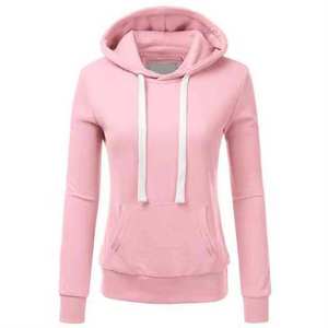 เสื้อฮู้ดผู้หญิงผ้าฟลีซสีส้มลำลองสำหรับฤดูหนาว ผ้าฝ้าย 100% สวมหัว สไตล์สตรีทแวร์  โลโก้สั่งทำได้ ทรงโอเวอร์ไซส์ หนานุ่ม - Product Image 4