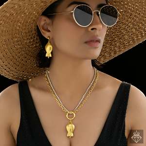 Ensemble collier et boucles d'oreilles en poisson anti-ternissement PRAO Collection de bijoux de mode - Product Image 4