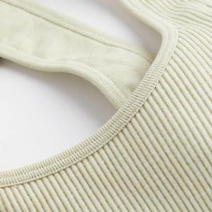 High Quality Women Gym Active Yoga Wear Front Halter Backless Strappy Padded Spandex <b>Open</b> Back Sport <b>Bra</b> Wholesale Gym Sport <b>Bra</b> - Product Image 5