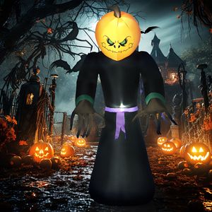 Decorazione Gonfiabile LED di Halloween da 2,1 m - Fantasma, Falce e Zucca per Giardino - Decorazione Gonfiabile da Esterno Impermeabile - Product Image 2
