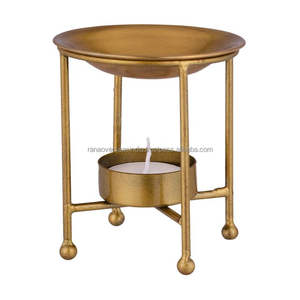 Brûleur d'encens en métal, support de bougie chauffe-plat, brûleur de cire parfumée et d'huile pour spa, yoga, méditation - Product Image 1