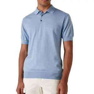 Men's Short Sleeve <b>Polo</b> <b>Neck</b> T-Shirt Solid Knitted <b>Sweater</b> Button Summer Regular Pullover Men's Casual Solid Summer Outdoor - Product Image 5