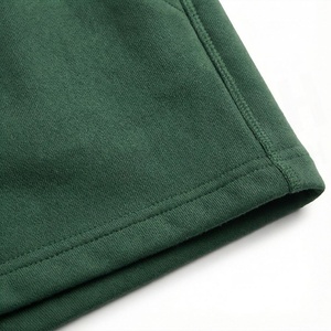 Conjunto de Sudadera con Capucha de 2 Piezas para Mujer, Verde Sólido, Felpa, Corte Holgado Informal, Pantalones Cortos por Encima de la Rodilla con Bolsillo, para Todas las Temporadas - Product Image 6