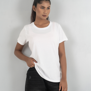 Regular fit short sleeves womens t <b>shirt</b> white color customizable breathable t <b>shirt</b> ladies wear foe summer use anti wrinkle - Product Image 3