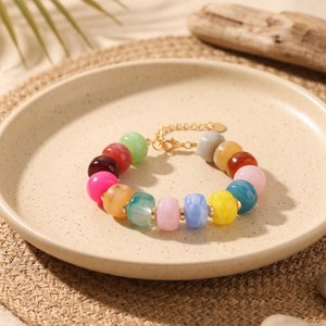 Nueva Pulsera de Cuentas de Resina con Forma Irregular, en Oferta, para Fiesta, Hecha a Mano, Multicolor, Forma Redonda - Product Image 6