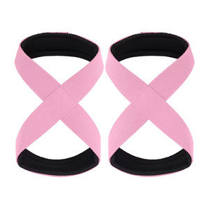 Adjustable Neoprene Cotton Figure 8 Wrist Straps High Stretch Anti Slip Lightweight Eco-Friendly Gym Support for <b>Weight</b> Lifting - Product Image 2