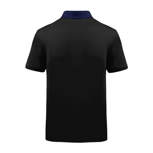 เสื้อโปโลชายลายพิมพ์แบบซับลิเมชั่น แขนสั้น แห้งเร็ว ดีไซน์ลำลอง สีน้ำเงินดำ พิมพ์ลายดิจิทัล เสื้อโปโลสั่งทำพิเศษ - Product Image 4